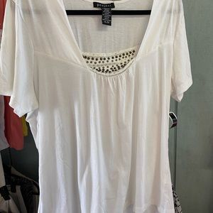 WOMENS PROJECT TOP W/SEQUENCE AND BROWN BEADING NEVER WORN X-LARGE